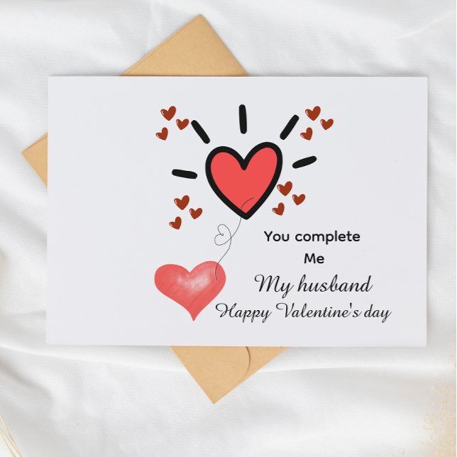 Postal Cute heart fill valentines day card for husband  (Subido por el creador)