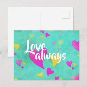 Postal Cute Heart Pattern Amor Siempre San Valentín