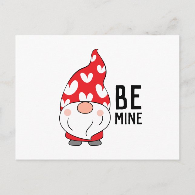Postal Cute Hearts Gnome Valentine (Anverso)