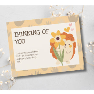 Postal Cute Hedgehog Pensando En Ti