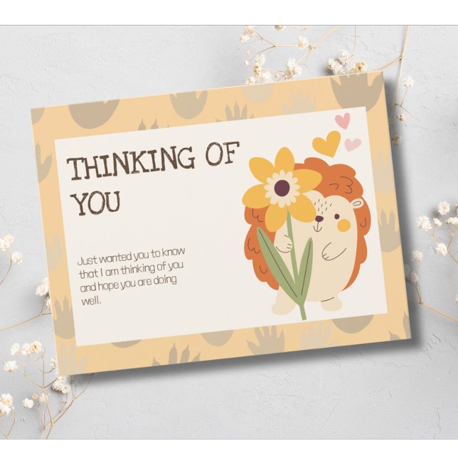 Postal Cute Hedgehog Pensando En Ti (Subido por el creador)