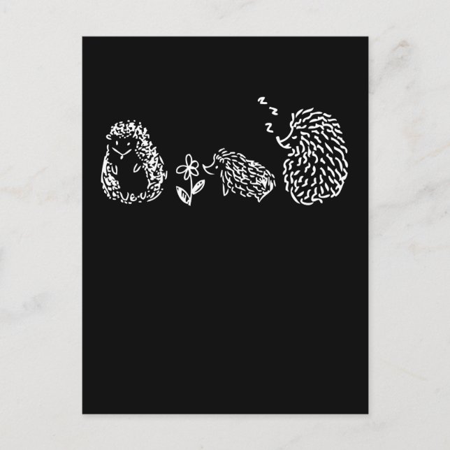 Postal Cute Hedgehogs Mascota durmiente familiar (Anverso)