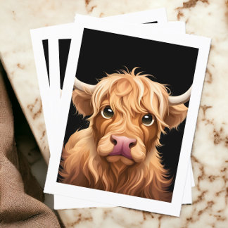 Postal Cute Highland Cow