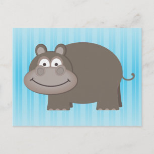Postal Cute Hippopótamo