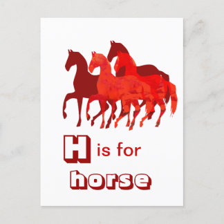 Postal Cute Horse ABC