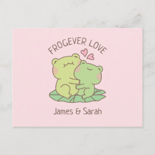 Postal Cute Hugging Frogs Frogever Amor Día de San Valent