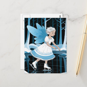Postal Cute Ice Skyline Fairy Icy Winter Pond