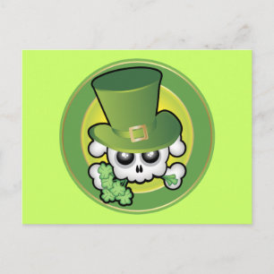 Postal Cute Irish Skull