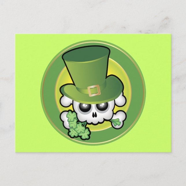 Postal Cute Irish Skull (Anverso)