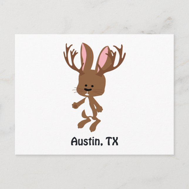 Postal Cute Jackalope - Austin, Texas (Anverso)