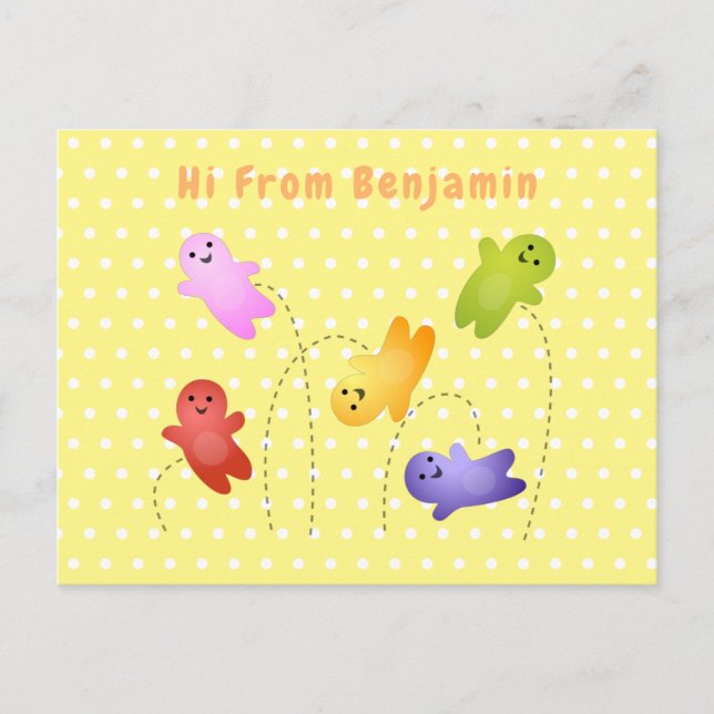 Postal Cute jelly bebés dulces personalizado (Anverso)