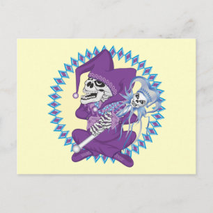 Postal Cute Jester Skull