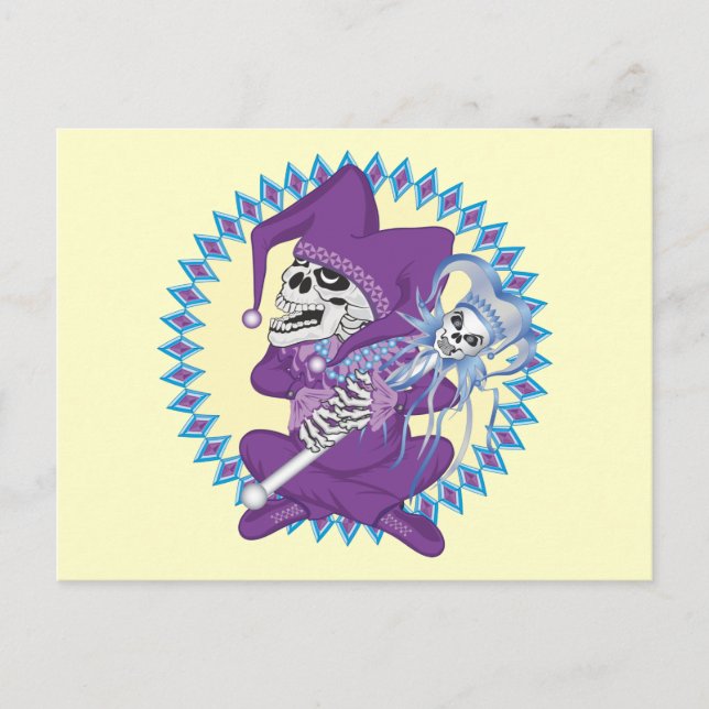 Postal Cute Jester Skull (Anverso)