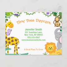 Cute Jungle Animals Child Daycare Business