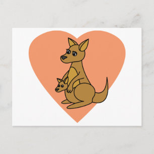Postal Cute Kangaroo y Joey