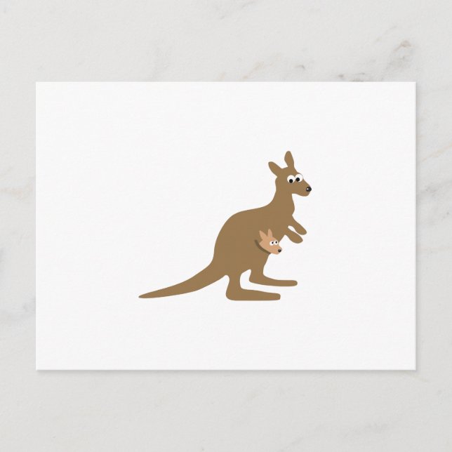 Postal Cute Kangaroo y Joey (Anverso)