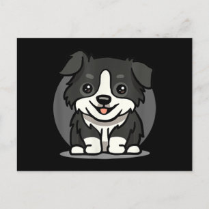 Postal Cute Kawaii Border Collie Chibi