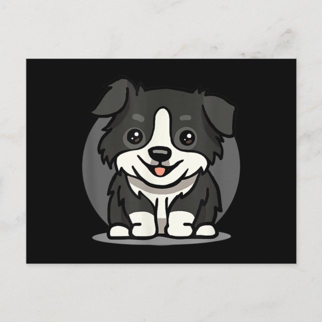 Postal Cute Kawaii Border Collie Chibi (Anverso)