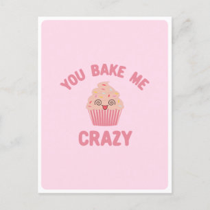 Postal Cute Kawaii Cara Muffin de Comida Loca Cara de Amo