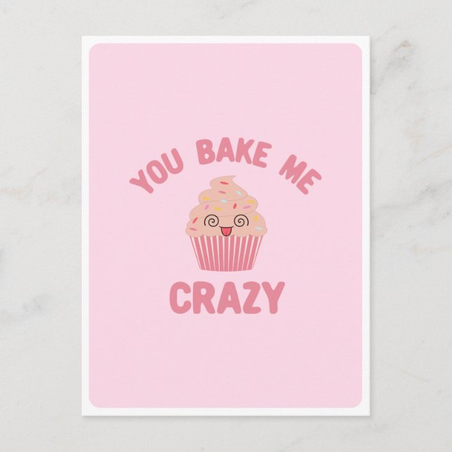 Postal Cute Kawaii Cara Muffin de Comida Loca Cara de Amo (Anverso)