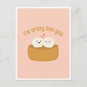 Postal Cute Kawaii Dumpling Bao Comida Asiática Chiste Ci