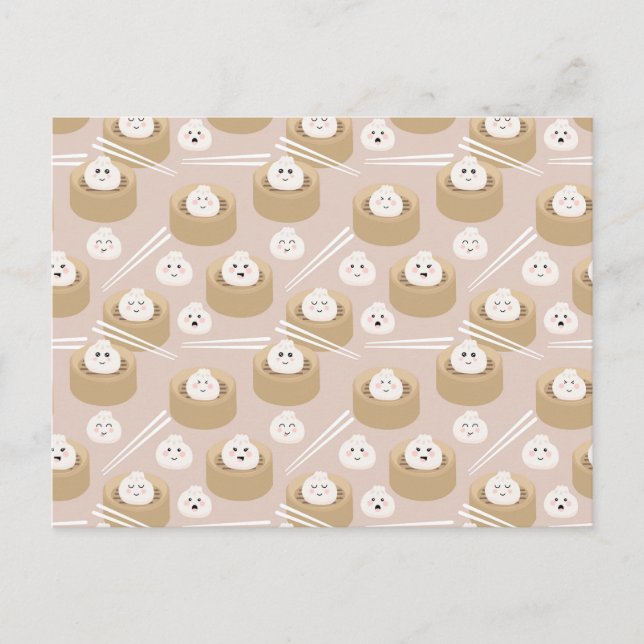 Postal Cute Kawaii Dumplings Steamer Chopsticks (Anverso)