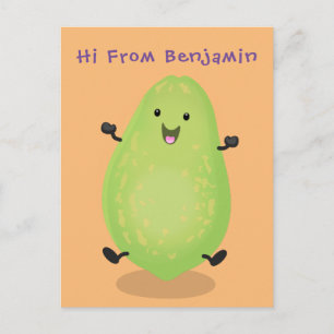Postal Cute kawaii papaya paw personalizado ilustracion