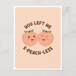 Postal Cute Kawaii Peach Couple Comida Pun Love Cita