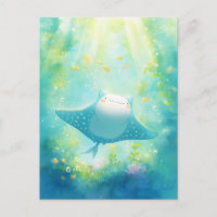 Cute Kawaii Raya Manta Arrecife Soleado