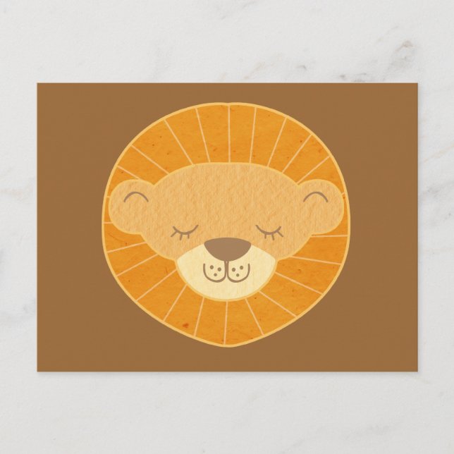 Postal Cute Kids Lion Head (Anverso)