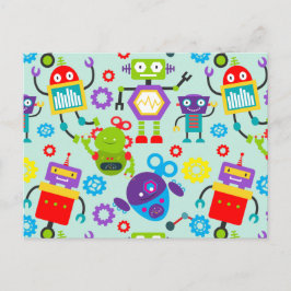 Postal Cute Kids Personalizado Robot