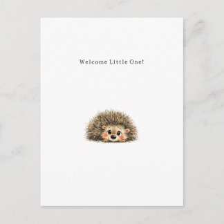 Postal Cute Little Hedgehog New Baby Card.