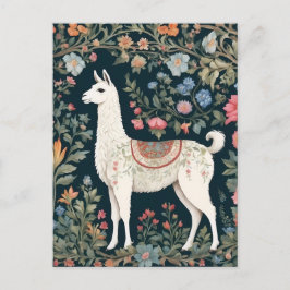 Postal Cute Llama Elegante Floral