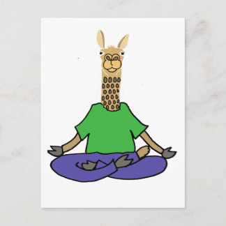 Postal Cute Llama haciendo Personalizado de yoga