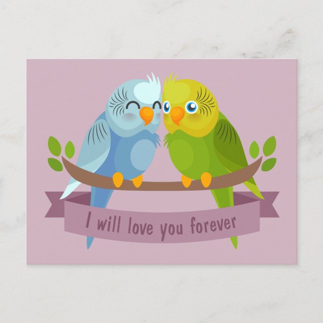 Postal Cute Love Birds (Anverso)