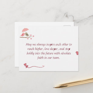 Postal Cute Love Birds Postcard Shared Future & Growth