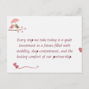 Postal Cute Love Birds Postcard Shared Future & Growth