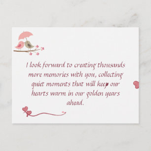 Postal Cute Love Birds Postcard Shared Future & Growth