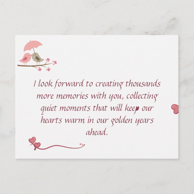 Postal Cute Love Birds Postcard | Shared Future & Growth  (Anverso)