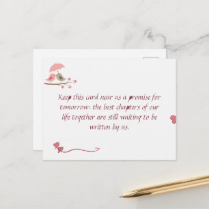 Postal Cute Love Birds Postcard Shared Future & Growth