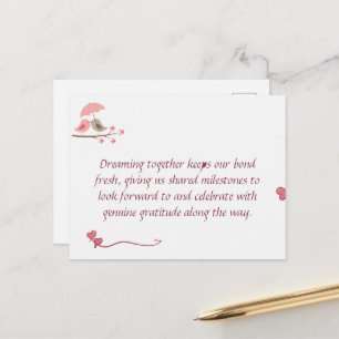 Postal Cute Love Birds Postcard Shared Future & Growth