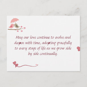 Postal Cute Love Birds Postcard Shared Future & Growth