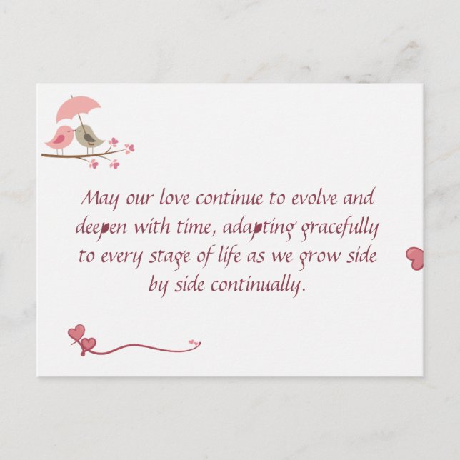 Postal Cute Love Birds Postcard | Shared Future & Growth  (Anverso)
