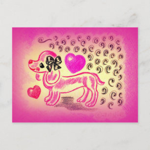 Postal Cute Love Dachshund