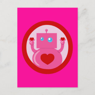 Postal Cute Love Robot
