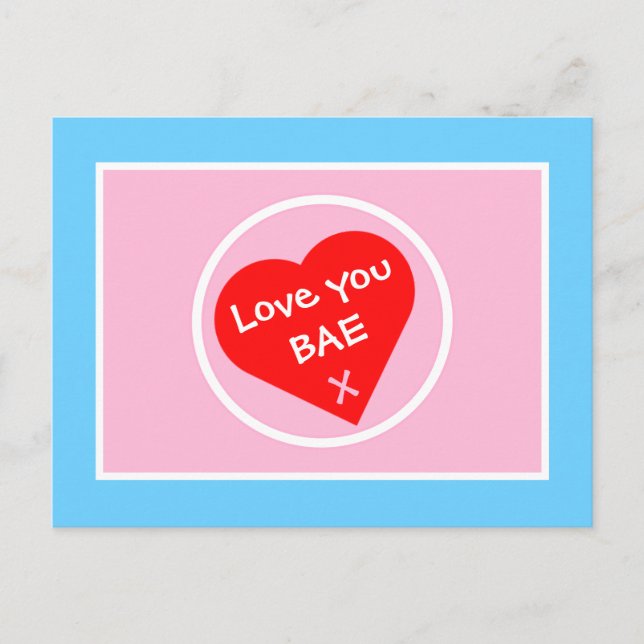 Postal Cute Love You BAE Hearts (Anverso)