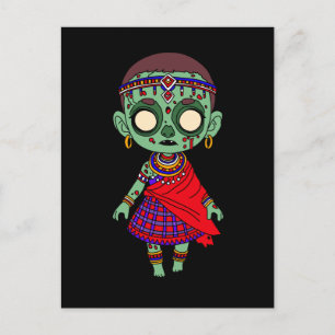 Postal Cute Maasai Zombie