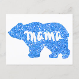 Postal Cute Mama con diseño brillante azul para ella
