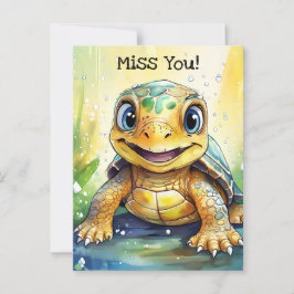 Postal Cute "Miss You" Turtle Tema