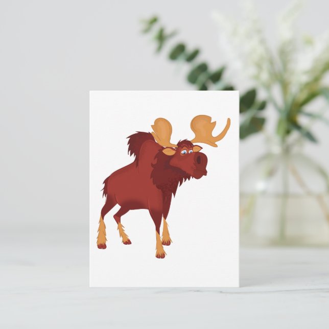 Postal Cute Moose (Anverso de pie)